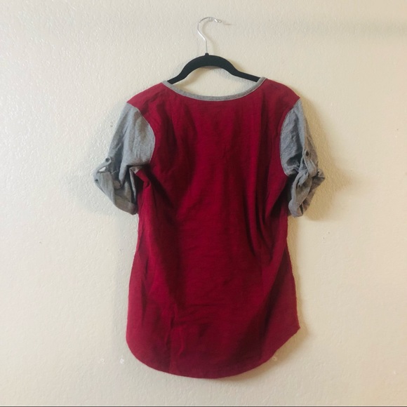 NHL Fanatics Women's AZ Coyotes Red/Heathered Gray True Classics Henley, Small - Picture 8 of 12